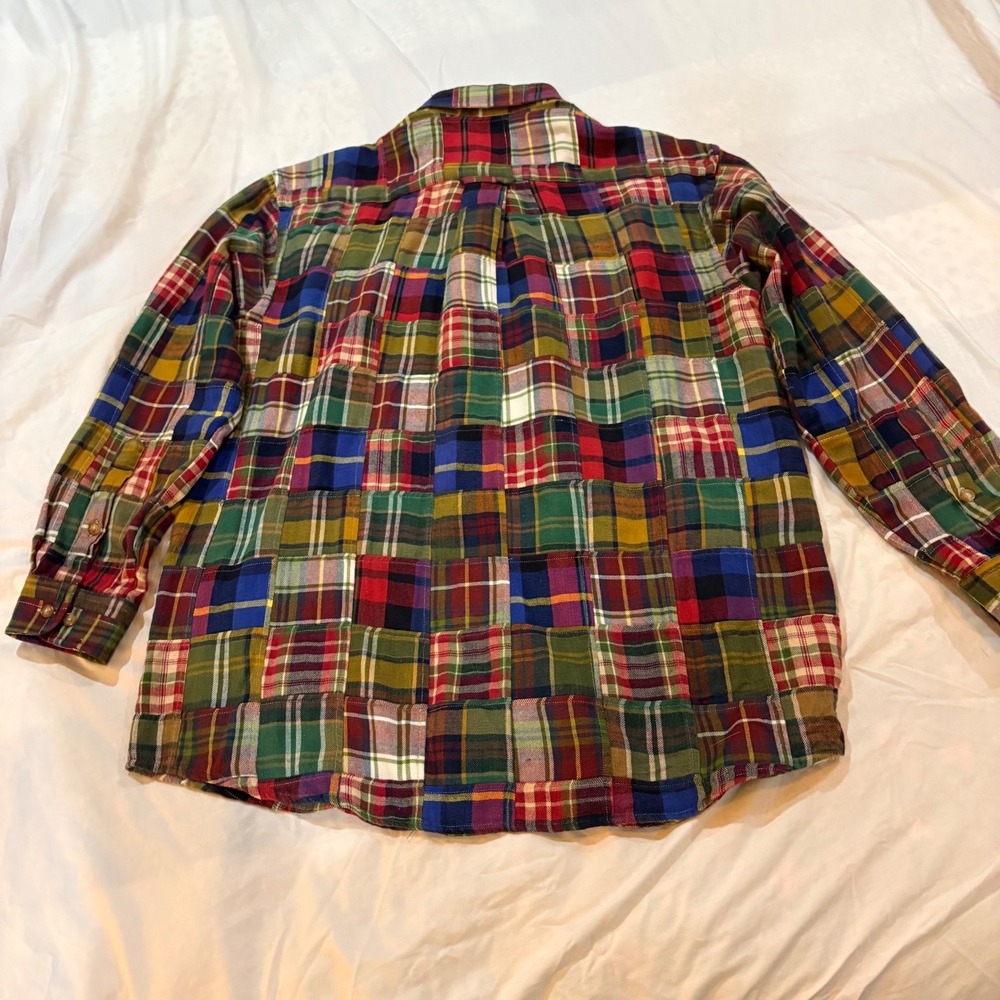 Orvis Mens Patchwork Plaid Button Down Shirt Mult… - image 4